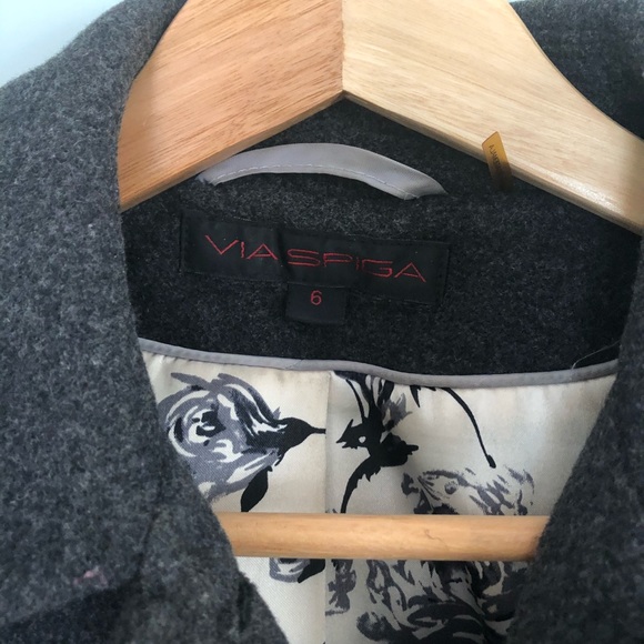 Via Spiga - Wool/Cashmere Blend Car Coat - Gray - Picture 2 of 4